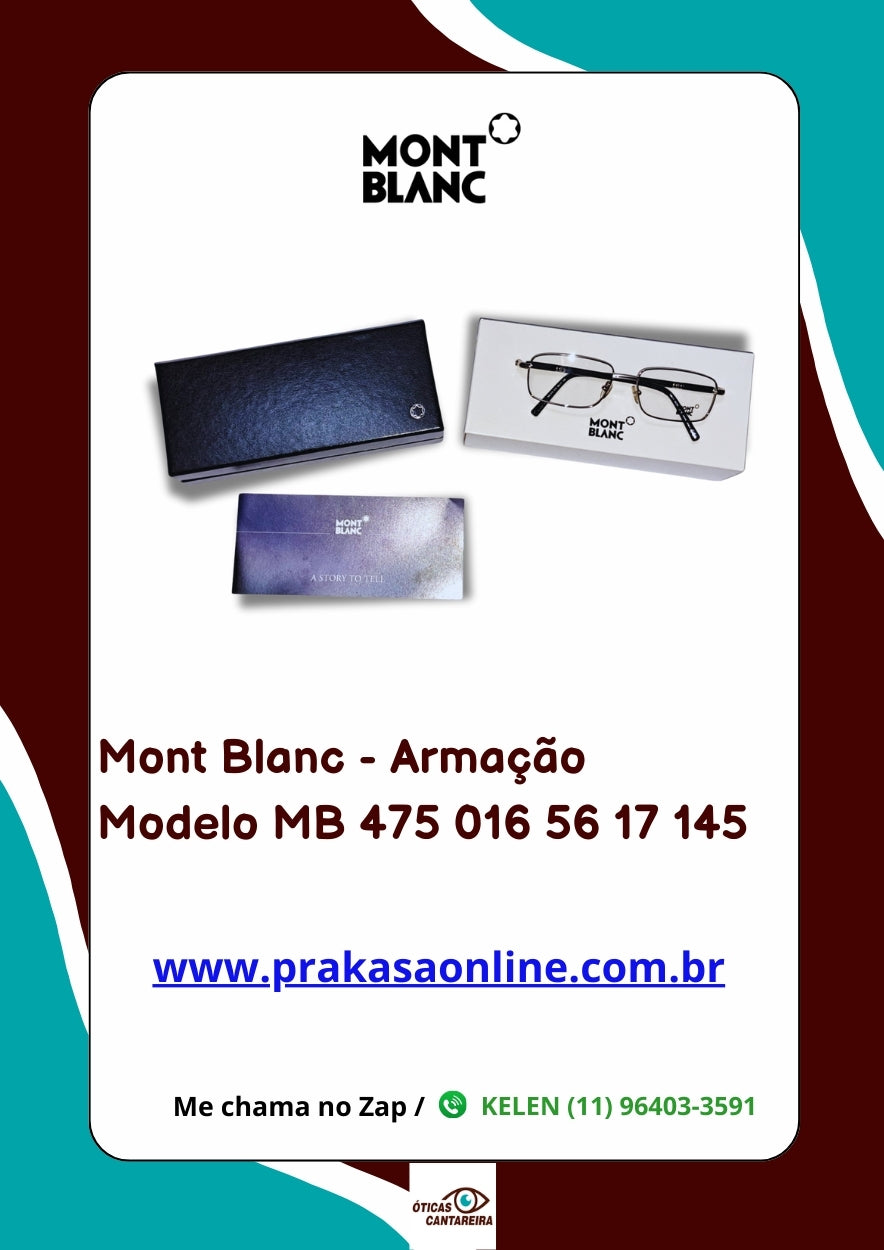 Mont Blanc - Armação Modelo MB 475 016 56 17 145
