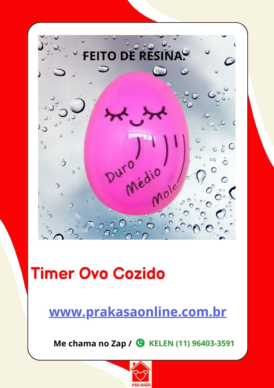 Temporizador Termômetro Timer Ovo Cozido Egg Mole Médio Duro