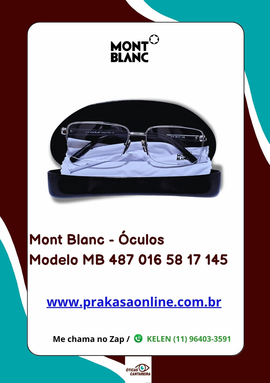 Mont Blanc - Armação Modelo MB 487 016 58 17 145