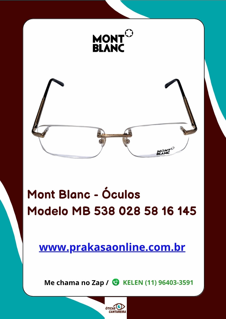 Mont Blanc - Armação Modelo MB 538 028 58 16 145