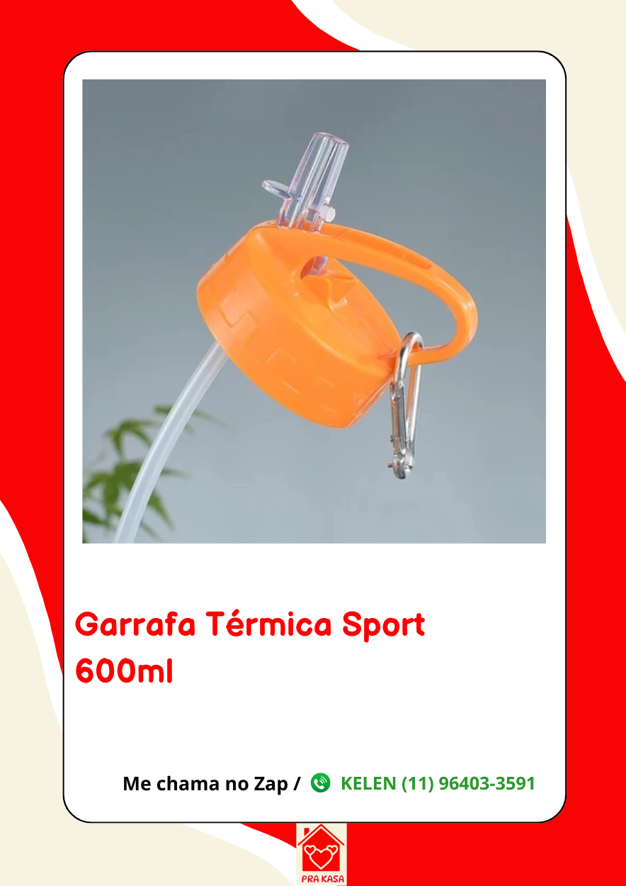 Garrafa Termica Com Chaveiro Emborrachada e 600 ml