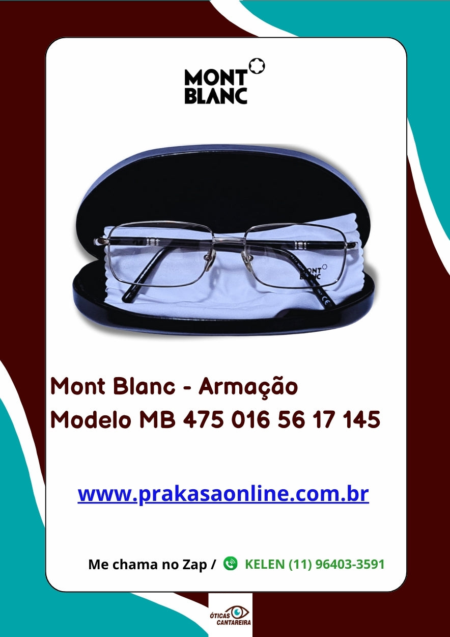 Mont Blanc - Armação Modelo MB 475 016 56 17 145