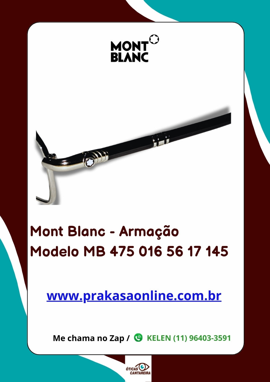 Mont Blanc - Armação Modelo MB 475 016 56 17 145