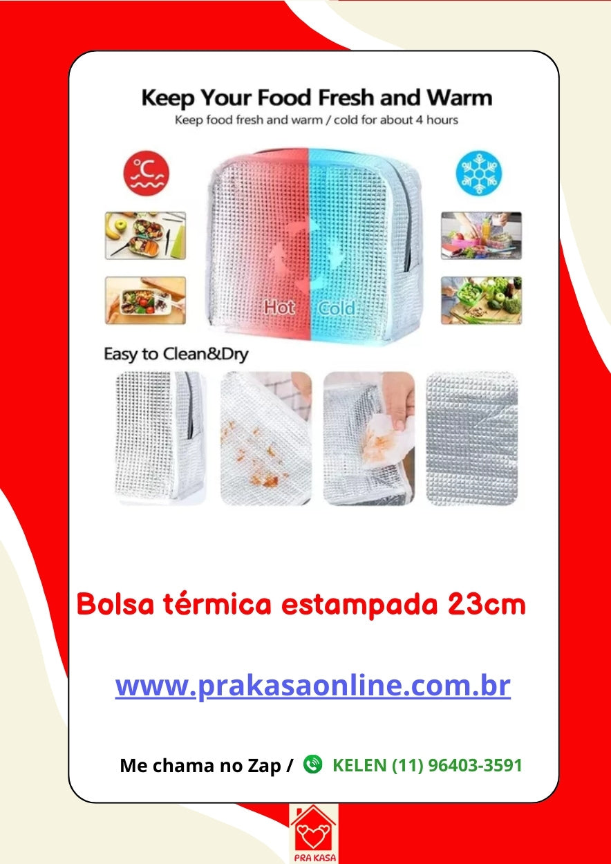Bolsa Térmica Estampada - 23 cm
