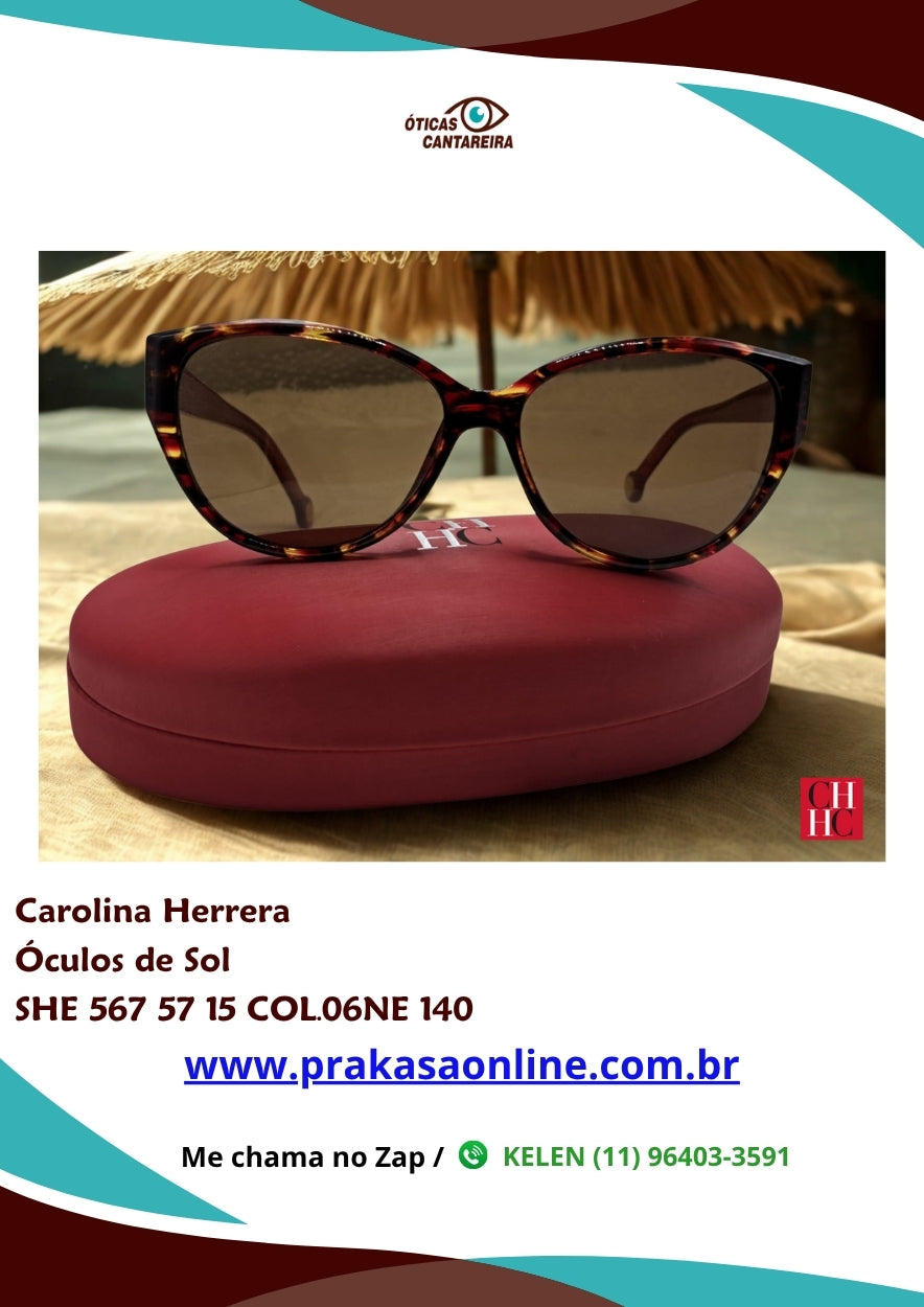 Carolina Herrera - Óculos de Sol - SHE 567 57 15 COL.06NE 140