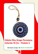 Móbile Olho Grego Porcelana Colorido - 18 cm