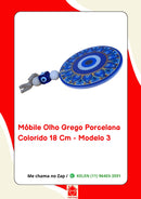 Móbile Olho Grego Porcelana Colorido - 18 cm