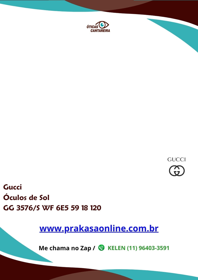 Gucci - Óculos de Sol - GG 3576/S WF 6E5 59 18 120