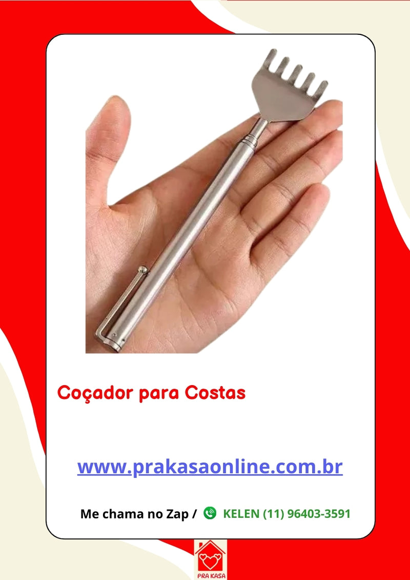 Coçador para costas portátil ajustável telescópio