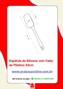 Espátula de Silicone com Cabo de Plástico 24cm