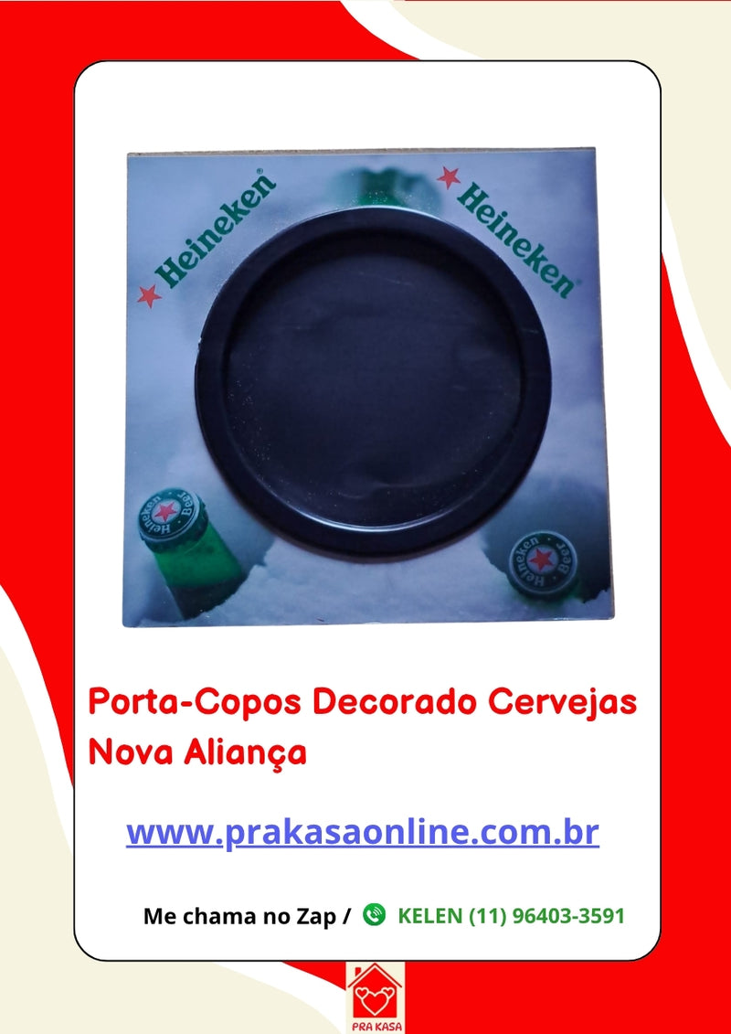 Porta-Copo Decorado com Estampas de Cervejas – Nova Aliança