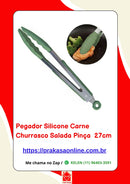 Pegador Silicone Carne Churrasco Salada Pinça 27cm
