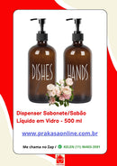 Dispenser Sabonete/Sabão Líquido em Vidro - 500 ml