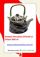Chaleira Porcelana Oriental/Floral com Infusor 600 ml