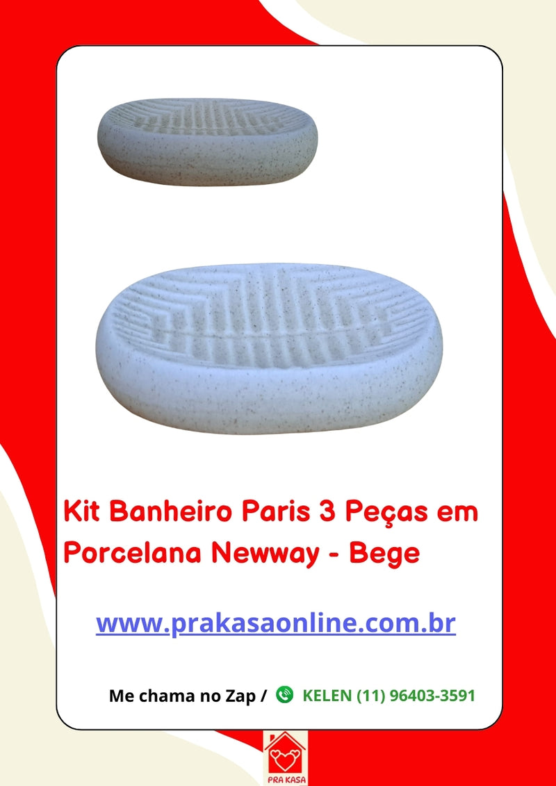 Kit Banheiro Paris 3 Peças em Porcelana – Newway