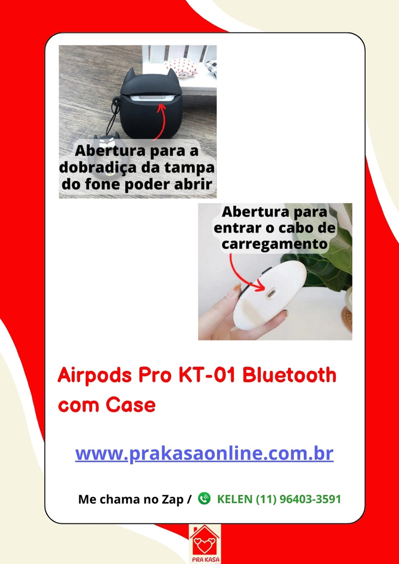 Airpods Pro KT-01 Bluetooth  com Case