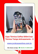 Copo Térmico Coffee 500ml Inox Térmico Tampa Antivazamento