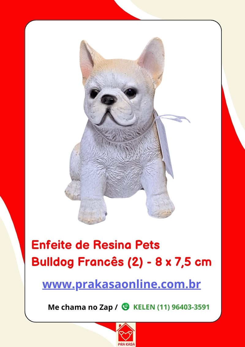 Enfeite de Resina Bulldog Francês Sentado