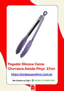 Pegador Silicone Carne Churrasco Salada Pinça 27cm