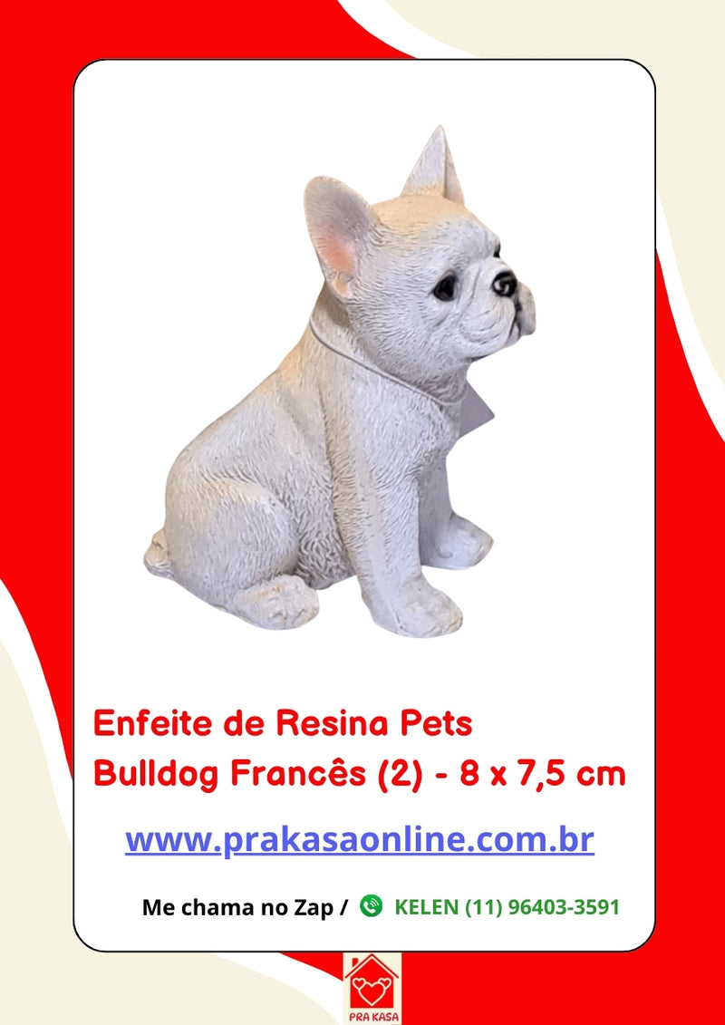 Enfeite de Resina Bulldog Francês Sentado