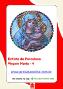 Enfeite de Parede em Porcelana – Virgem Maria Estilo Vitral
