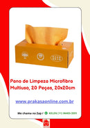 Pano de Limpeza Microfibra Multiuso, 20 Peças, 20x20cm