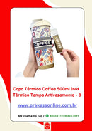 Copo Térmico Coffee 500ml Inox Térmico Tampa Antivazamento