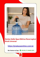 Bomba Galão Água Elétrica Recarregável Bivolt Universal