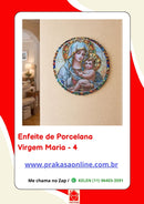 Enfeite de Parede em Porcelana – Virgem Maria Estilo Vitral