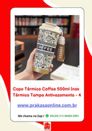 Copo Térmico Coffee 500ml Inox Térmico Tampa Antivazamento