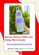 Garrafa Térmica 750ML com Tampa Flip e Canudo