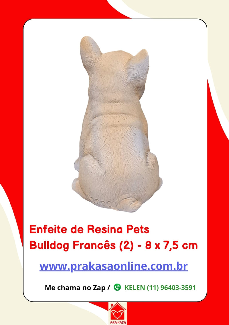 Enfeite de Resina Bulldog Francês Sentado