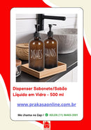 Dispenser Sabonete/Sabão Líquido em Vidro - 500 ml