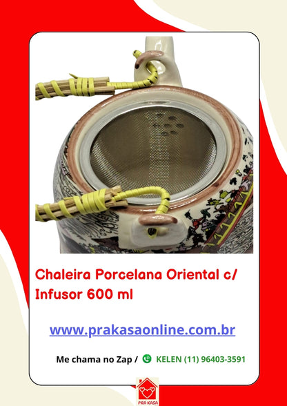 Chaleira Porcelana Oriental com Infusor 600 ml