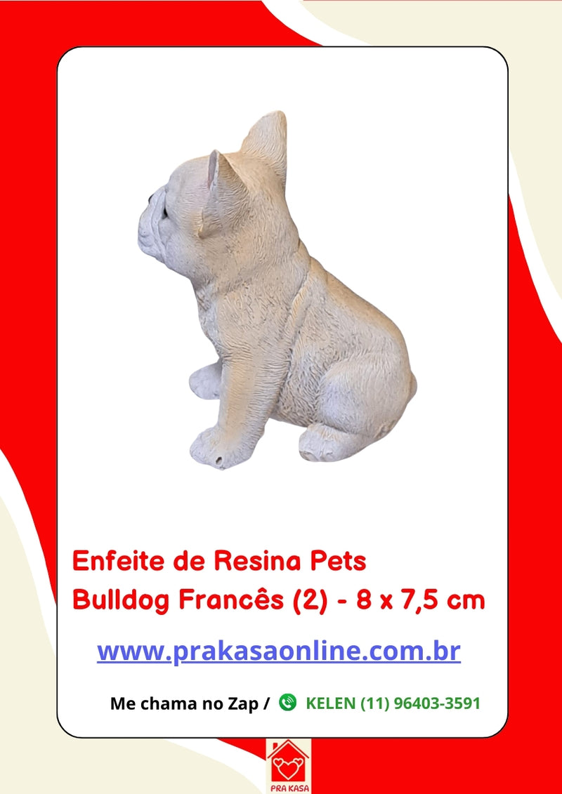 Enfeite de Resina Bulldog Francês Sentado