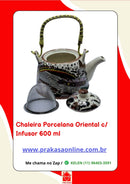 Chaleira Porcelana Oriental/Floral com Infusor 600 ml