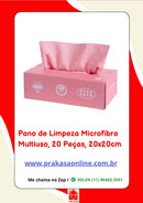 Pano de Limpeza Microfibra Multiuso, 20 Peças, 20x20cm