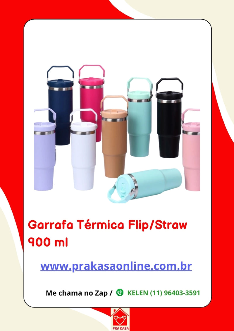 Garrafa Térmica Flip/Straw - 900 ml