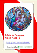 Enfeite de Parede em Porcelana – Virgem Maria Estilo Vitral