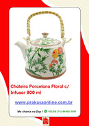 Chaleira Porcelana Oriental/Floral com Infusor 800 ml
