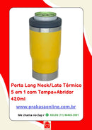 Porta Long Neck/Lata Térmico 5 em 1 com Tampa+Abridor 420ml