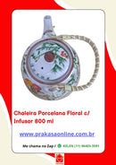 Chaleira Porcelana Oriental/Floral com Infusor 800 ml