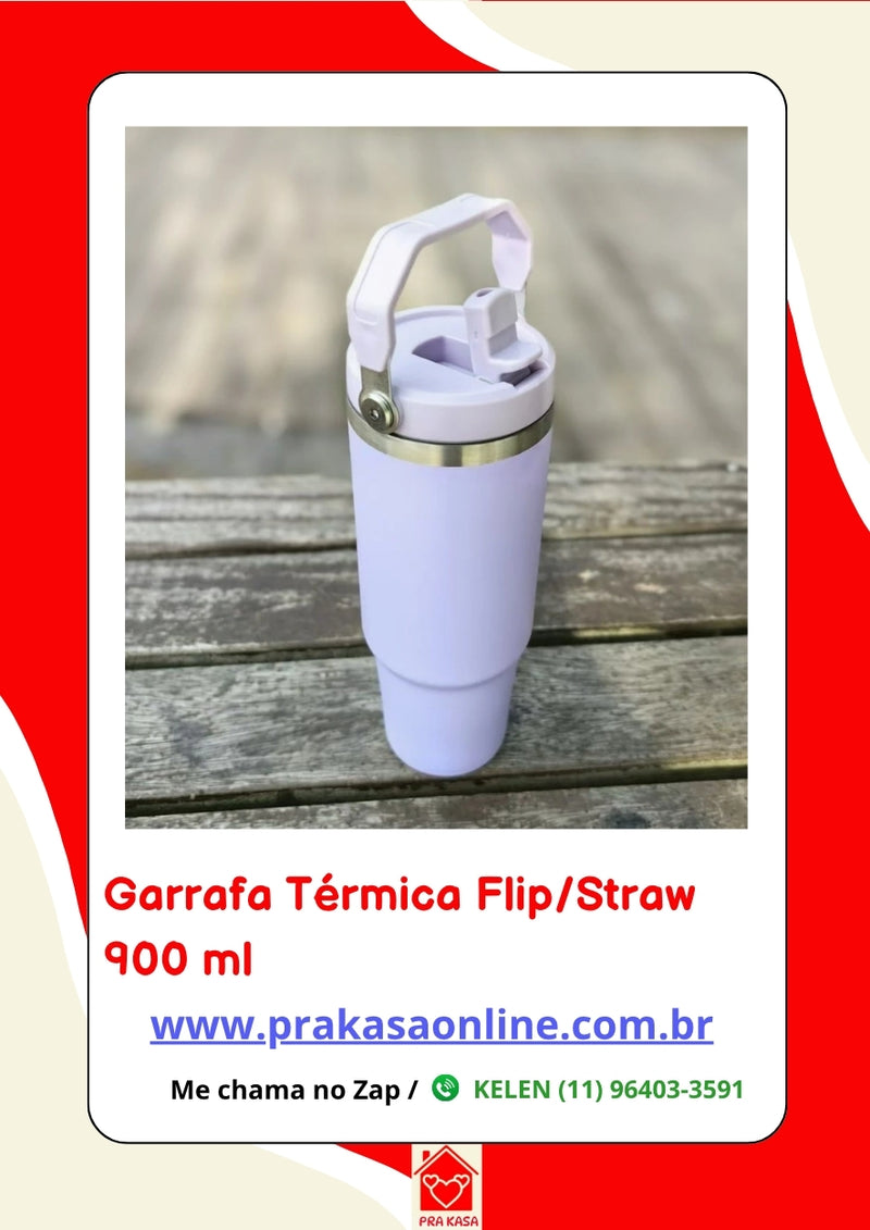 Garrafa Térmica Flip/Straw - 900 ml