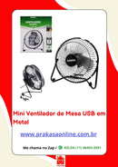 Mini Ventilador de Mesa USB em Metal