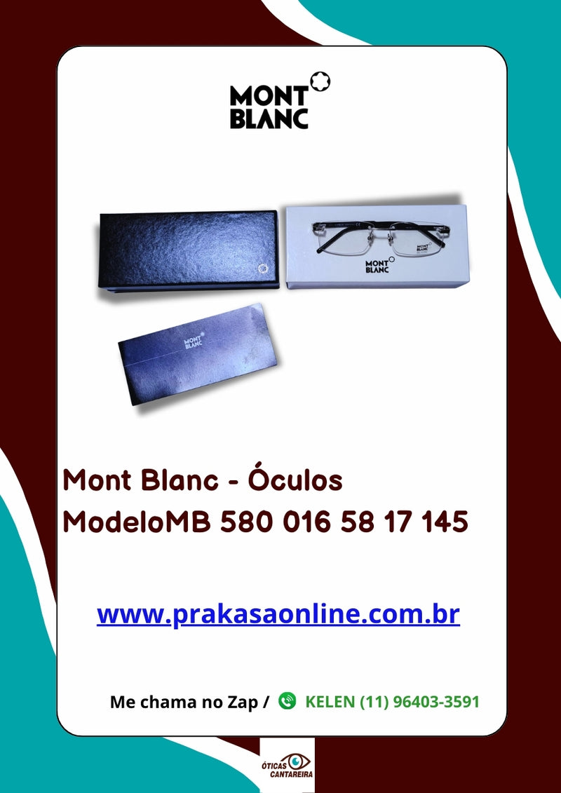 Mont Blanc - Armação Modelo MB 580 016 58 17 145