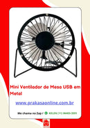 Mini Ventilador de Mesa USB 13cm em Metal Koya
