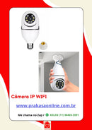 Câmera wifi ip sem fio giratória 360º com encaixe lampada bocal rosca full HD visão noturna segurança - Bivolt