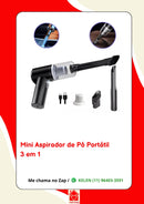 Aspirador de Pó Portátil Automotivo Recarregável Usb Cor Preto 110V/220V
