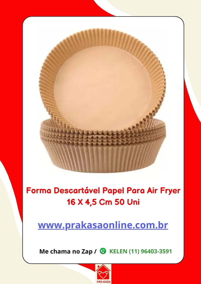 Forma Descartável para Air Fryer com 50 unidades