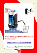 Bomba Galão Água Elétrica Recarregável Bivolt Universal
